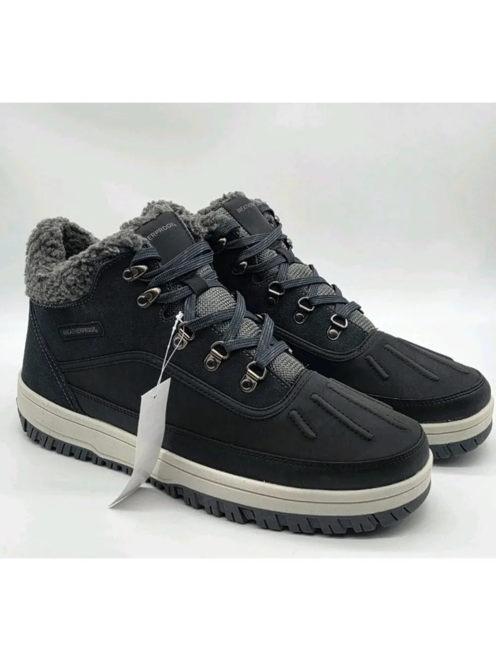 Weatherproof Mens Landon Sneaker Boots Size 13 Gray Lined Suede Memory Foam Shoe